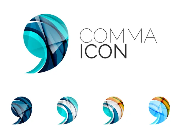 Set of abstract comma icon, — 스톡 벡터