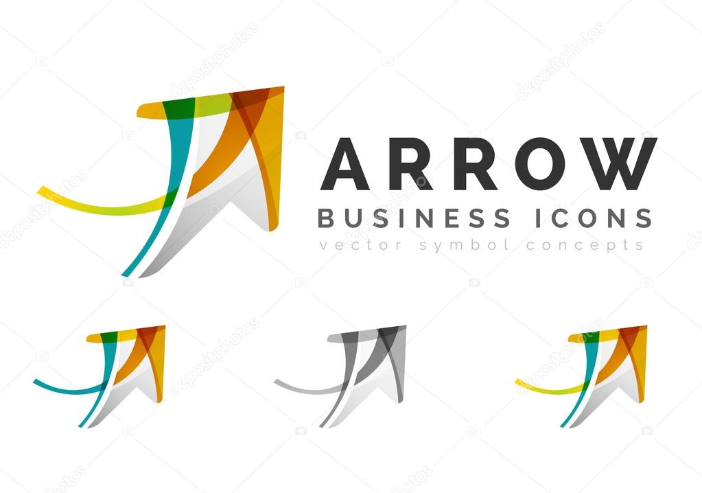 Set of arrow logo business icons