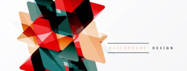 Soyut geometrik şekiller örtüşür, dinamik renkli kompozisyon yaratır. Tarafsız bir geçmişi olan minimalist tasarım. Modern görsel element.