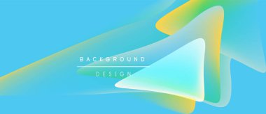 Soyut sıvı şekiller, canlı renklerin karışımı. Mavi egemen, sarı, yeşil aksanlar modern tasarım yaratır. Minimalist metin arkaplan tasarımı okur.