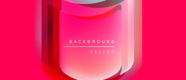 Canlı pembe arkaplan özellikleri katmanlı geometrik şekiller. Metin, merkez formda arkaplan tasarımı okur. Modern, soyut görsel.