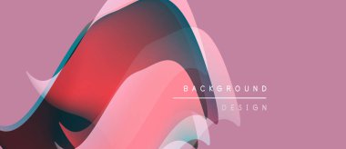 Soyut sıvı şekilleri, pembe fon. Dinamik kompozisyon, modern tasarım elementleri. İnce gradyanlar görsel ilgi yaratır. En küçük metin örtüsü mevcut.