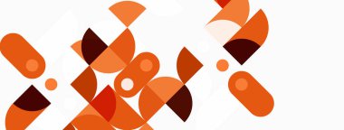 Soyut geometrik şekiller, turuncu renkler baskın gelir. Minimalist tasarım, temiz çizgiler, modern estetik. Kompozisyon dengeli, dinamik hissettiriyor.