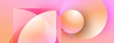 Soyut gradyan şekiller çakışıyor. Pembe, turuncu renkler modern arka plan tasarımı yaratır. Yumuşak geçişler, sıvı formları baskın bileşim..