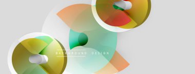 Soyut geometrik şekiller, canlı renkler, üst üste binen katmanlar modern arkaplan tasarımı yaratır. Yumuşak eğimler, pürüzsüz geçişler görünür.