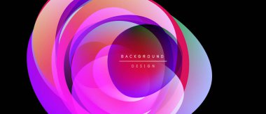 Soyut renkli katmanlar dinamik dairesel tasarım yaratır. Renkler harmanlanarak canlı görsel efekt oluşturur. Modern, şık arkaplan ögesi.