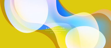 Soyut sıvı şekilleri sarı arkaplan ile örtüşür. Yumuşak eğimler modern tasarım yaratır, arka planlar ve sunumlar için idealdir. Minimalist estetik.