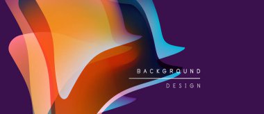 Soyut sıvı şekiller harmanlanarak canlı turuncu ve mor renkler yaratır. Metin, arkaplan tasarımını renkli biçimlerin altında okur.