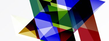 Soyut geometrik bileşim. Üst üste binen şekiller dinamik görsel deneyimler yaratır. Renkler karışır, karmaşık desenler oluşturur.