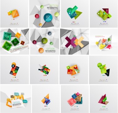 Set of abstract geometric infographic banner