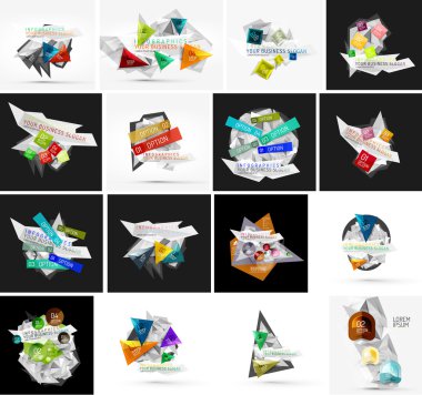 Set of abstract geometric infographic banner