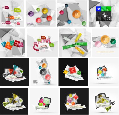 Set of abstract geometric infographic banner