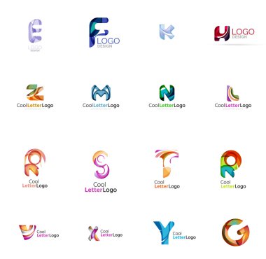 Set of colorful abstract letter