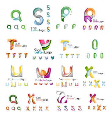 Set of colorful abstract letter