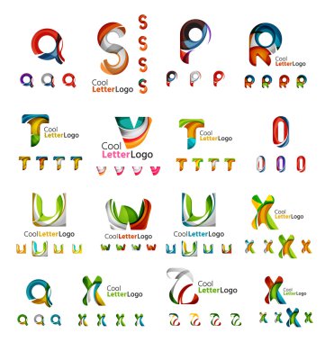 Set of colorful abstract letter