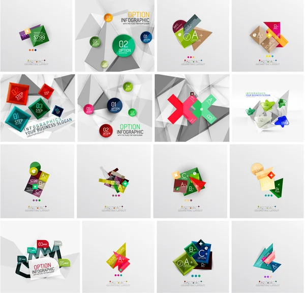 Reihe abstrakter geometrischer Infografiken — Stockvektor
