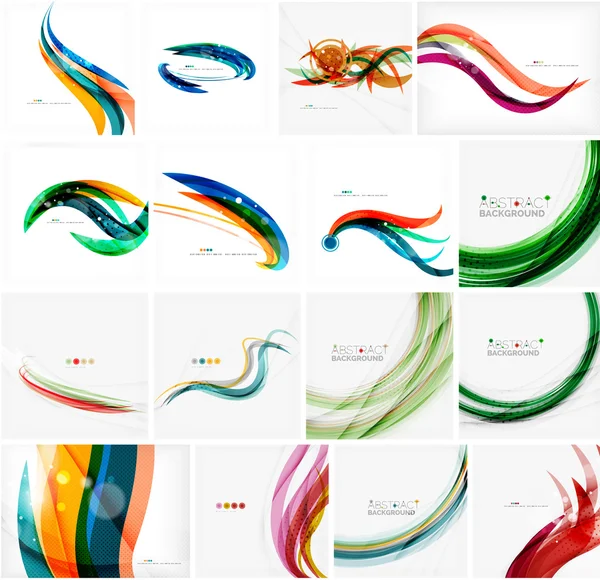 Set of colorful flowing motion — 图库矢量图片