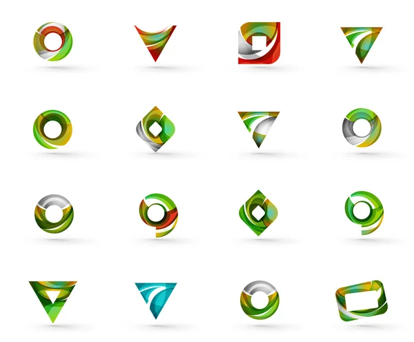 Conjunto de varios iconos geométricos — Vector de stock