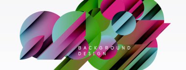 Soyut renkli arkaplan. Geometrik şekiller, dinamik görsel efekt oluşturur. Modern tasarım elementleri canlı bileşim sunar.