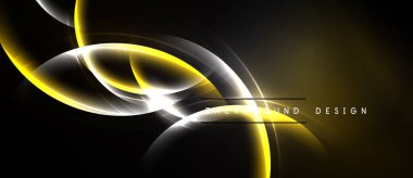 Soyut tasarım, koyu arkaplana karşı altın, beyaz çizgiler şeklinde akar. Zarif kıvrımlar dinamik görsel efekt yaratır. Modern, şık bir sunum.