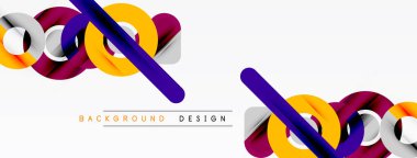 Soyut tasarım, üst üste binen renkli kurdeleler içeriyor. Modern kompozisyon, dinamik şekiller, gradyanlar, beyaz arka plan. Minimalist stil.