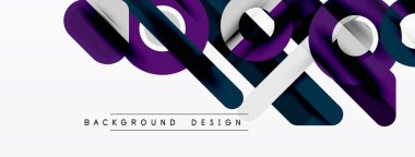 Soyut geometrik şekiller, mor, yeşil, beyaz. Modern tasarım elementleri dinamik görsel doku oluşturur. Minimalist stil.