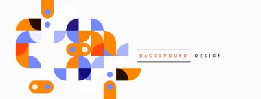 Soyut geometrik şekiller, turuncu, mor, mavi. Arka planlar, afişler, sunumlar için modern tasarım unsuru. Temiz, basit estetik..