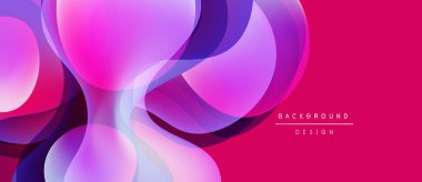 Soyut sıvı şekiller, canlı pembeler, morlar. Modern tasarım, pürüzsüz eğimler dinamik kompozisyon yaratır. Dijital projeler için arkaplan ögesi.