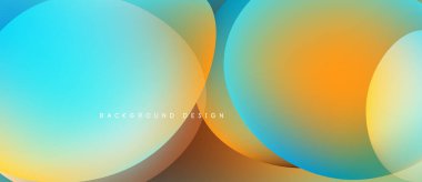 Soyut renkli örtüşen daireler canlı bir zemin oluşturur. Gradyan renkler düzgün bir şekilde harmanlanarak modern estetik sunuyor..
