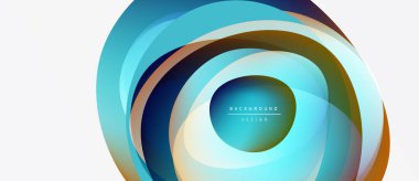 Soyut eşmerkezli daireler, canlı maviler, portakallar, sarılar. Modern tasarım ögesi, temiz estetik, uygun arkaplan dokusu.