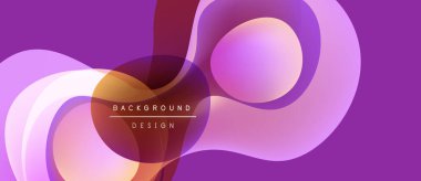 Soyut sıvı şekilleri, canlı mor arkaplan. Modern tasarım elementleri dinamik görsel akış yaratır. Yumuşak eğimler, zarif kompozisyon.