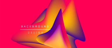 Soyut sıvı şekilleri örtüşür, canlı renkler harmanlanır. Pembe zemin dinamik tasarım elementlerini vurgular. Metin arkaplan tasarımı okur.
