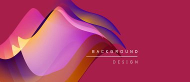 Soyut dalgalar canlı renkleri harmanlarlar. Pembe, turuncu, mor renkler dinamik arka plan tasarımı yaratır. Modern, akışkan şekiller hareketi akla getiriyor.