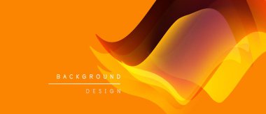 Parlak turuncu arkaplan, akan şekiller, gradyanlar. Modern tasarım elementleri dinamik görsel etki yaratır. Metin arkaplan tasarımı okur.