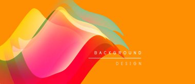 Soyut dalgalar, canlı renkler, turuncu arka plan. Modern tasarım elementleri dinamik görsel deneyimler yaratır. Metin arkaplan tasarımı okur.
