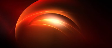 Soyut kırmızı tasarım kıvrımlı katmanlar, parlayan merkezler içerir. Dramatik ışıklandırma, dinamik görsel etki yaratır. Sıcak tonlar kompozisyona hakim.