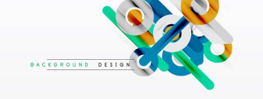 Soyut geometrik şekiller örtüşür, dinamik görsel efekt yaratır. Modern tasarım elementleri temiz estetik sunar. Parlak renkler kompozisyona hakim.