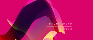 Soyut sıvı şekiller harmanlanarak canlı pembe, mor ve sarı renkler yaratır. Metin arka plan tasarımı okur. Modern, dinamik görsel kompozisyon.