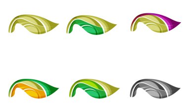 Dizi soyut Eko bitki simgeler, iş logo doğa Yeşil Kavramlar, temiz modern geometrik tasarım