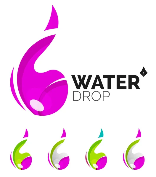 Set van abstracte eco water icons, logo natuur groene bedrijfsconcepten, schoon moderne geometrisch ontwerp — Stockvector