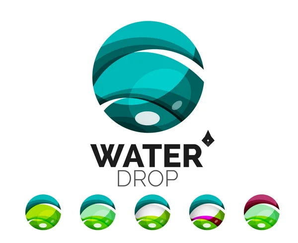 Conjunto de iconos abstractos del agua ecológica, logotipo de la empresa naturaleza conceptos verdes, diseño geométrico moderno limpio — Vector de stock