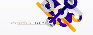 Soyut geometrik şekiller, mor, turuncu, beyaz. Arka planlar, afişler, sunumlar için modern tasarım unsuru. Minimalist stil.