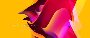 Soyut canlı arkaplan tasarımı. Akışkan şekiller sarı, kırmızı, mor karışımı. Modern estetik, dinamik kompozisyon, görsel olarak çarpıcı..