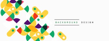 Soyut renkli şekiller dinamik bir arkaplan yaratır. Modern tasarım elementleri görsel ilgi sunar, temiz estetik.