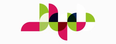 Soyut çiçek tasarımı. Renkli taç yaprakları tekrarlanan desen oluşturur. Modern, minimalist estetik. Parlak renkler dinamik görsellik yaratır.