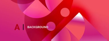 Soyut pembe arka plan. Geometrik şekiller örtüşür ve canlı bir görsel etki yaratır. Mesajda Al BACKground yazıyor. Modern tasarım.