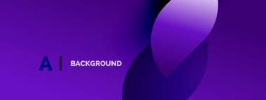 Mor gradyan arka plan soyut şekiller, metin Al BACKground. Minimalist tasarım, modern estetik, canlı renkler sunar.