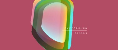 Soyut geometrik tasarım. Üst üste binen şekiller derinlik yanılsaması yaratır. Pembe zemin kontrastı sağlar, modern estetik.