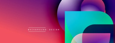 Canlı soyut gradyanlar akışkan şekiller oluşturur. Pembe, mor, mavi renkler kusursuz bir şekilde harmanlanarak modern görsel etki yaratıyor. Arkaplan tasarım ögeleri mevcut.