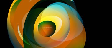 Soyut renkli katmanlar dinamik girdap oluşturur. Gradyan renkler harmanlanarak modern tasarım elementini oluşturur. Yumuşak geçişler, canlı tonlar.